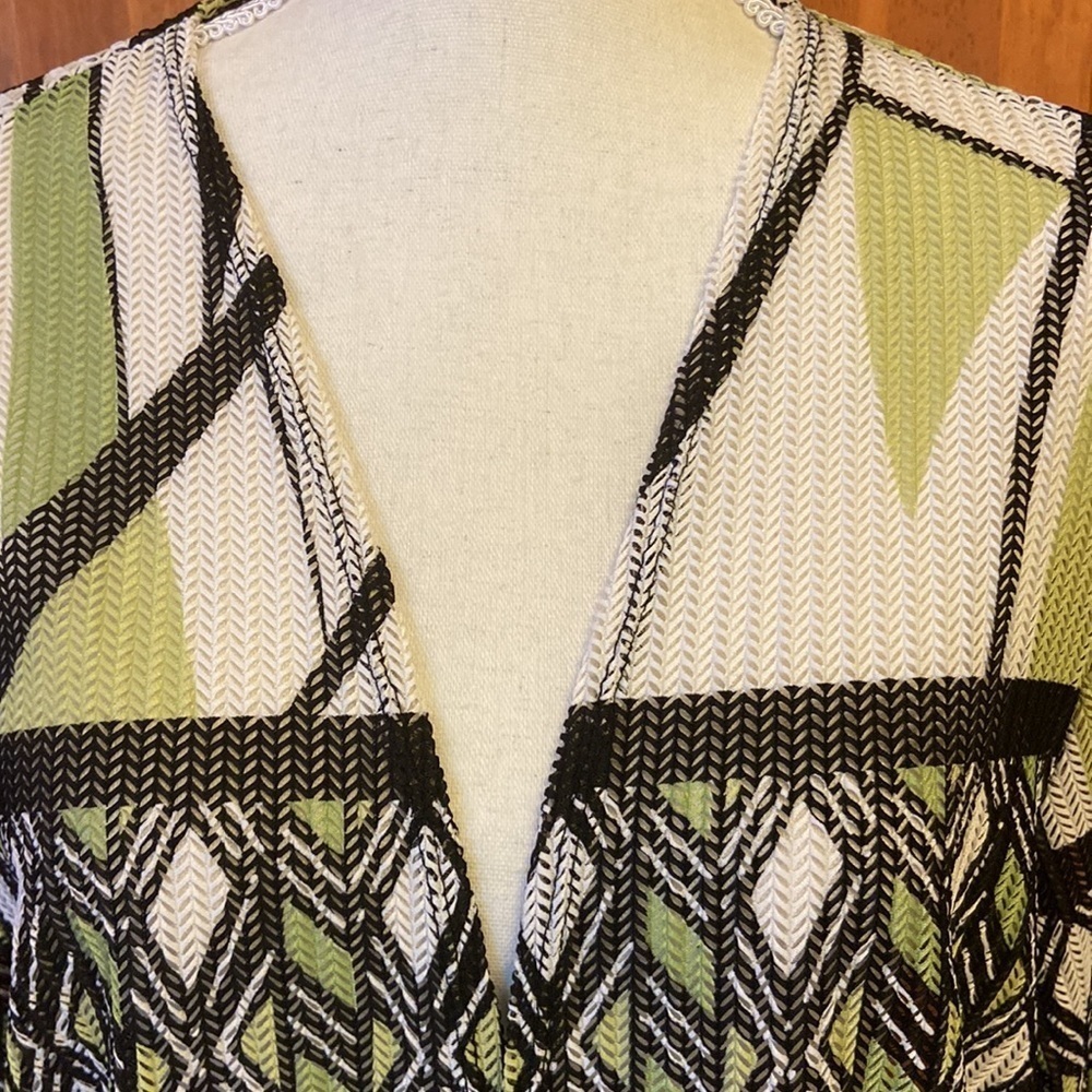 Alfred Dunner Open Front Chevron Pattern Cardigan… - image 2